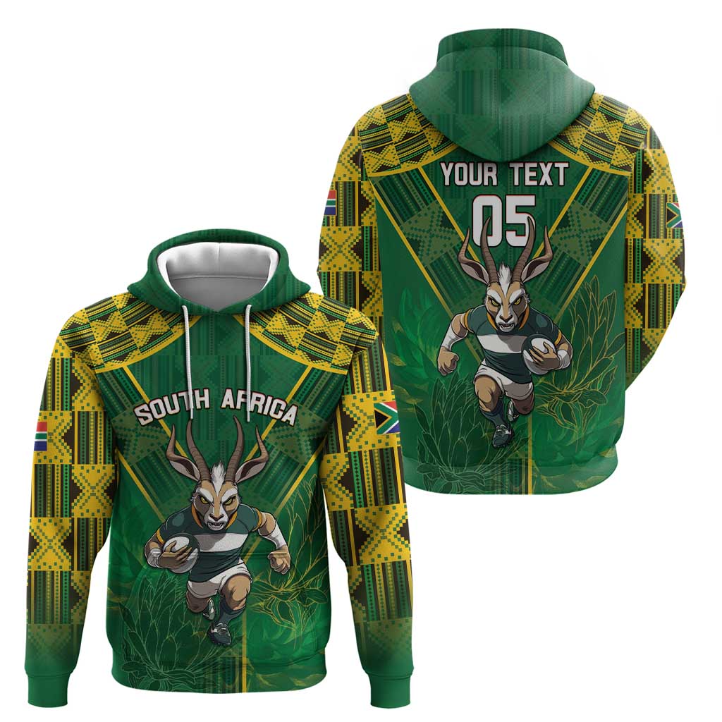 Custom South Africa Rugby 2024 Hoodie Go Bokke African Pattern LT05