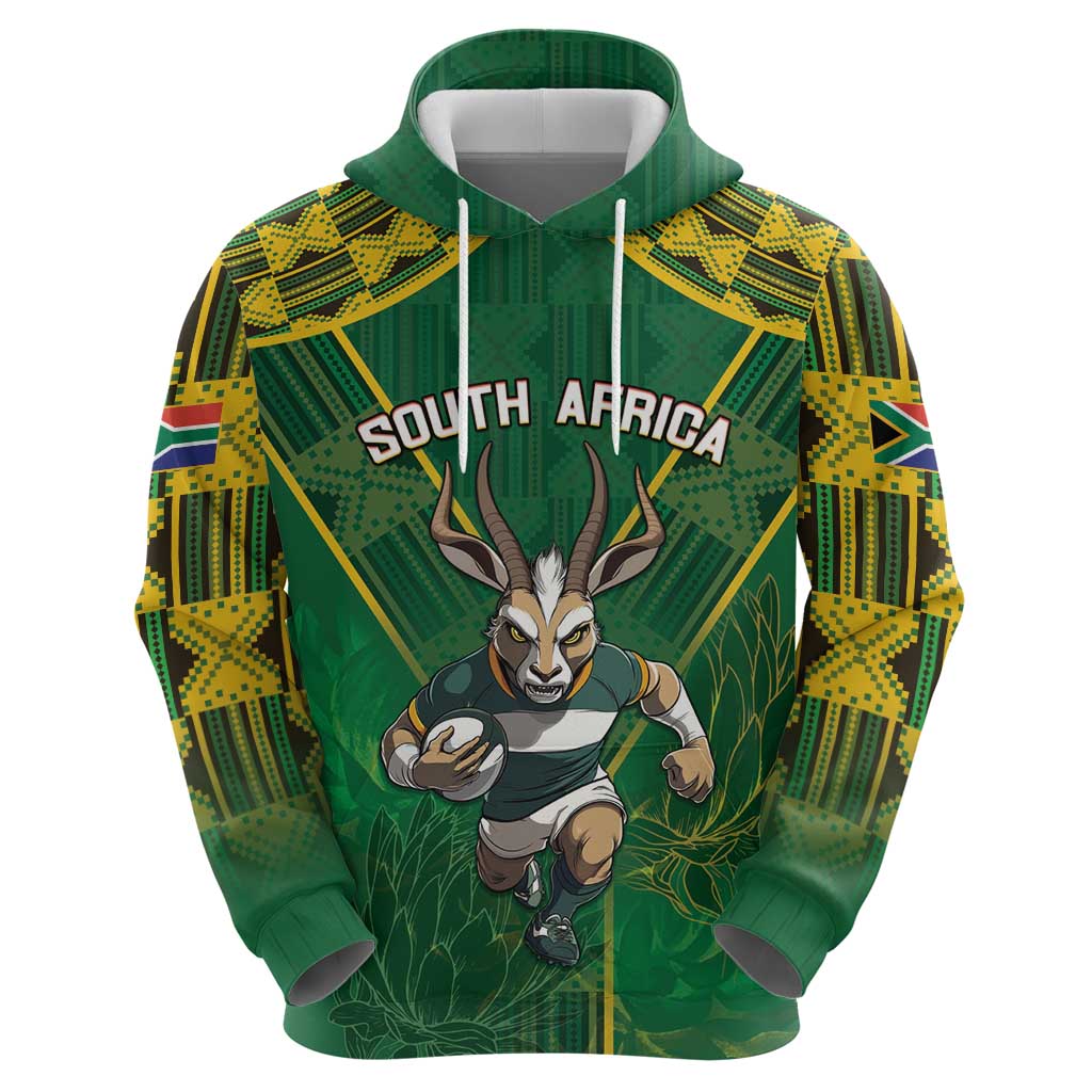 Custom South Africa Rugby 2024 Hoodie Go Bokke African Pattern LT05