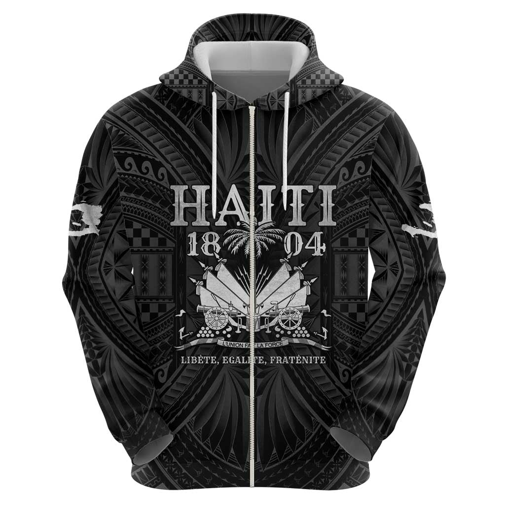 Haiti 1804 Hoodie Polynesian Silver Neg Maron LT05
