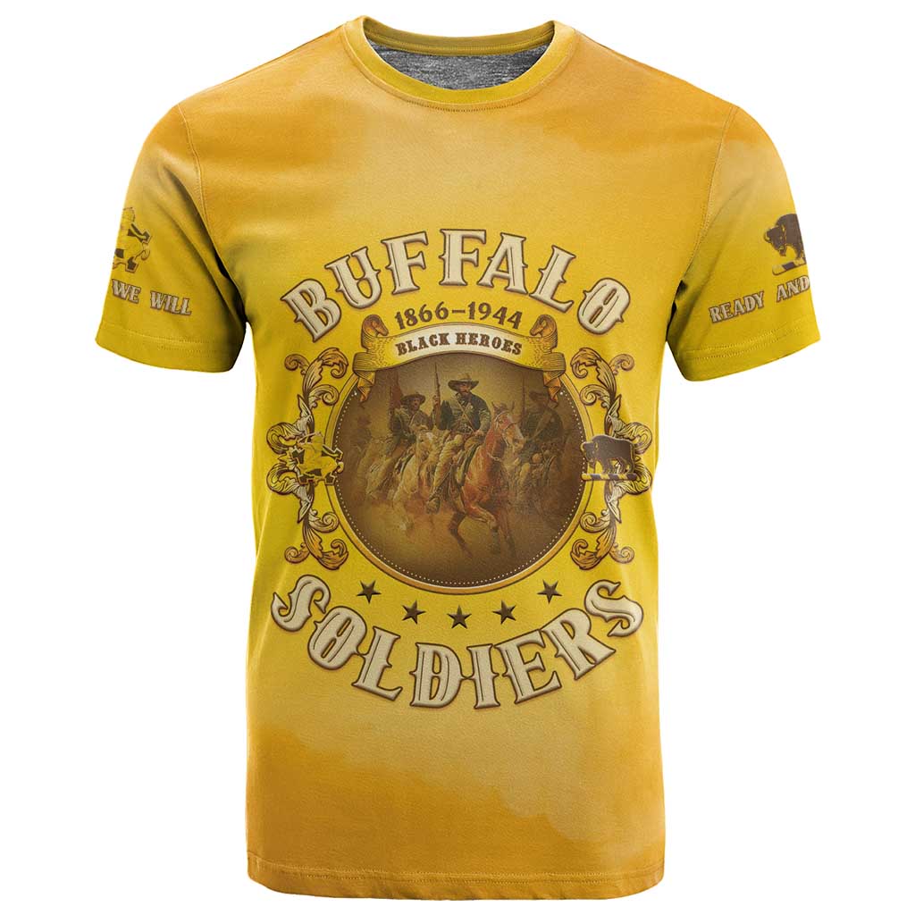 Honor Buffalo Soldiers T shirt African American Cavalry Yellow Version LT05