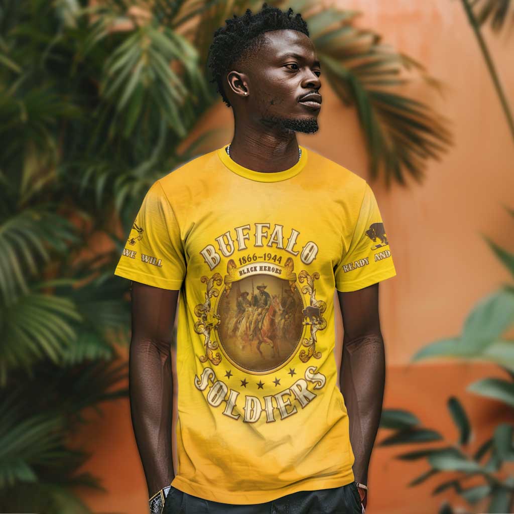 Honor Buffalo Soldiers T shirt African American Cavalry Yellow Version LT05