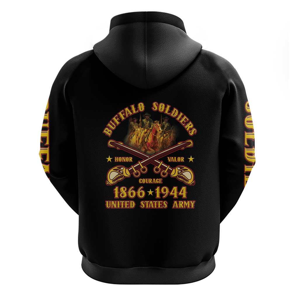 Honor Buffalo Soldiers Hoodie African American Cavalry Black Version LT05