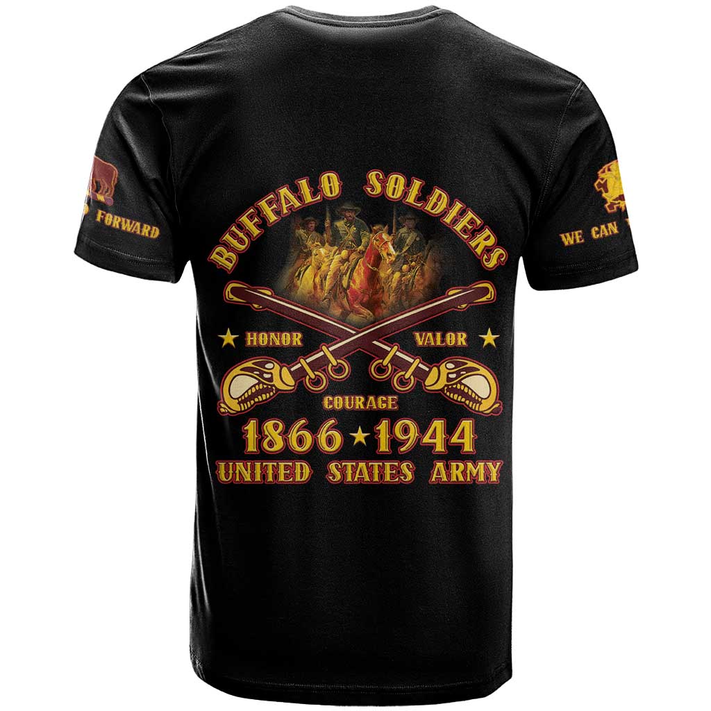 Honor Buffalo Soldiers T shirt African American Cavalry Black Version LT05