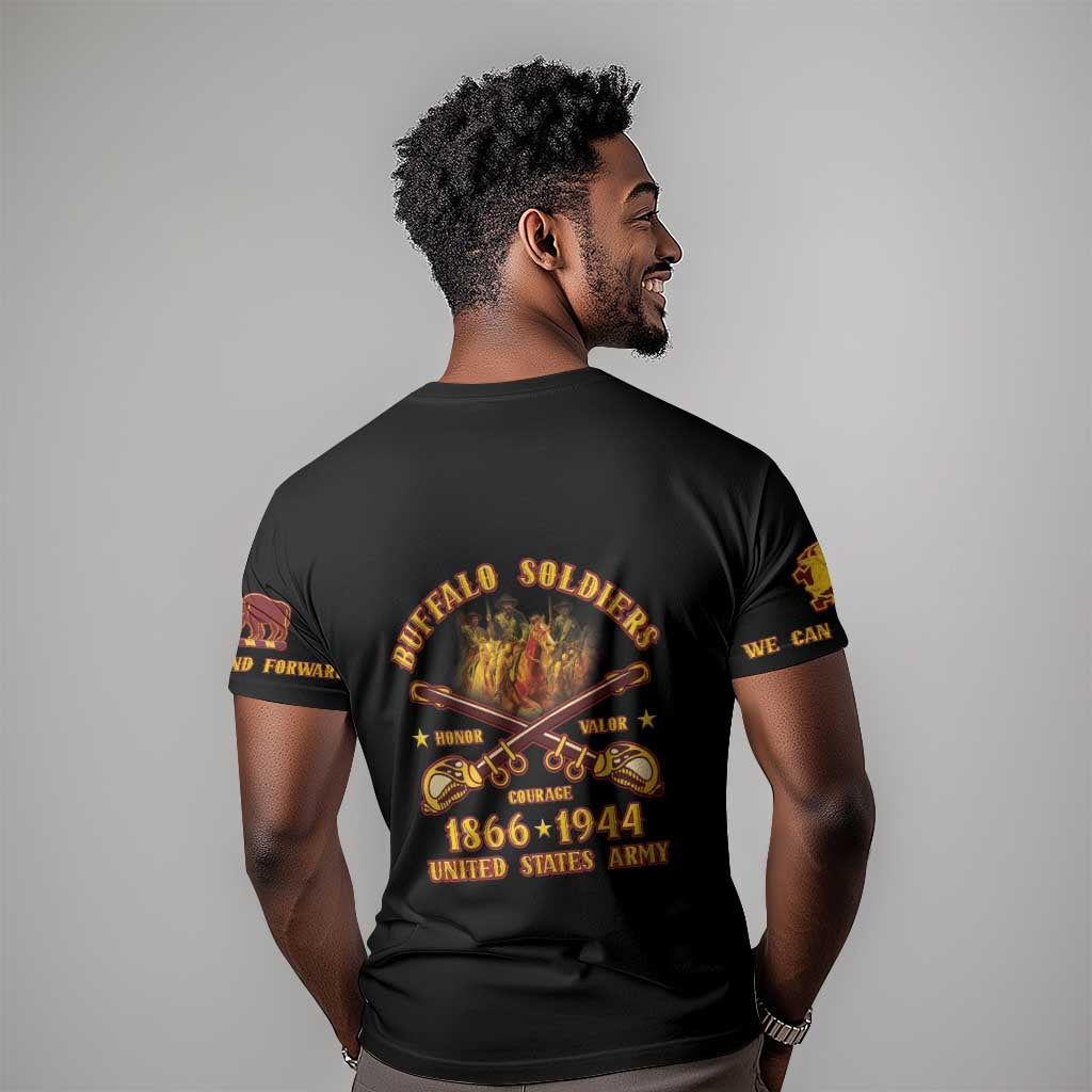 Honor Buffalo Soldiers T shirt African American Cavalry Black Version LT05