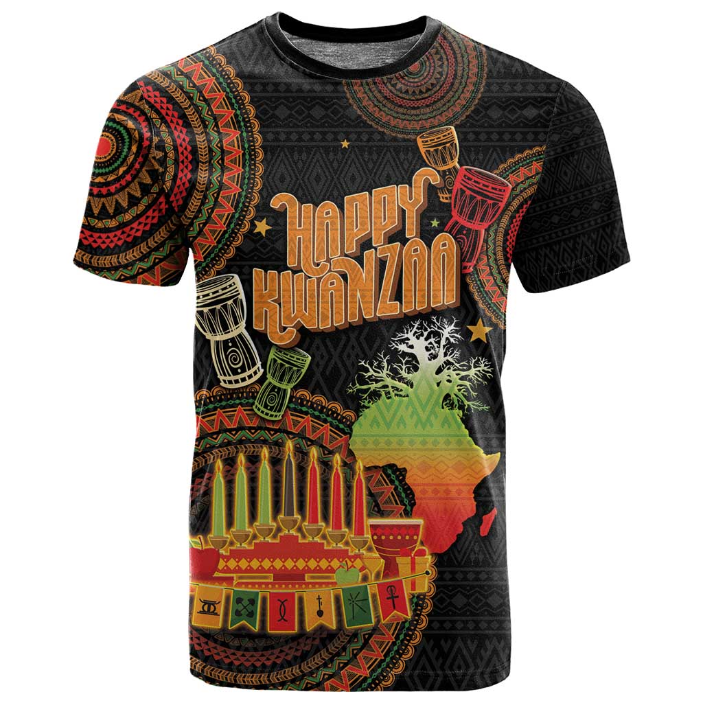 Kwanzaa Kinara Candles T shirt African Tribal Pattern LT05