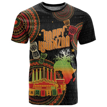 Kwanzaa Kinara Candles T shirt African Tribal Pattern LT05