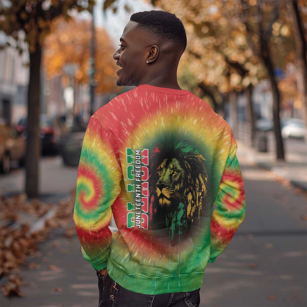 Juneteenth Freedom Day Sweatshirt Reggae Tie Dye Style LT05