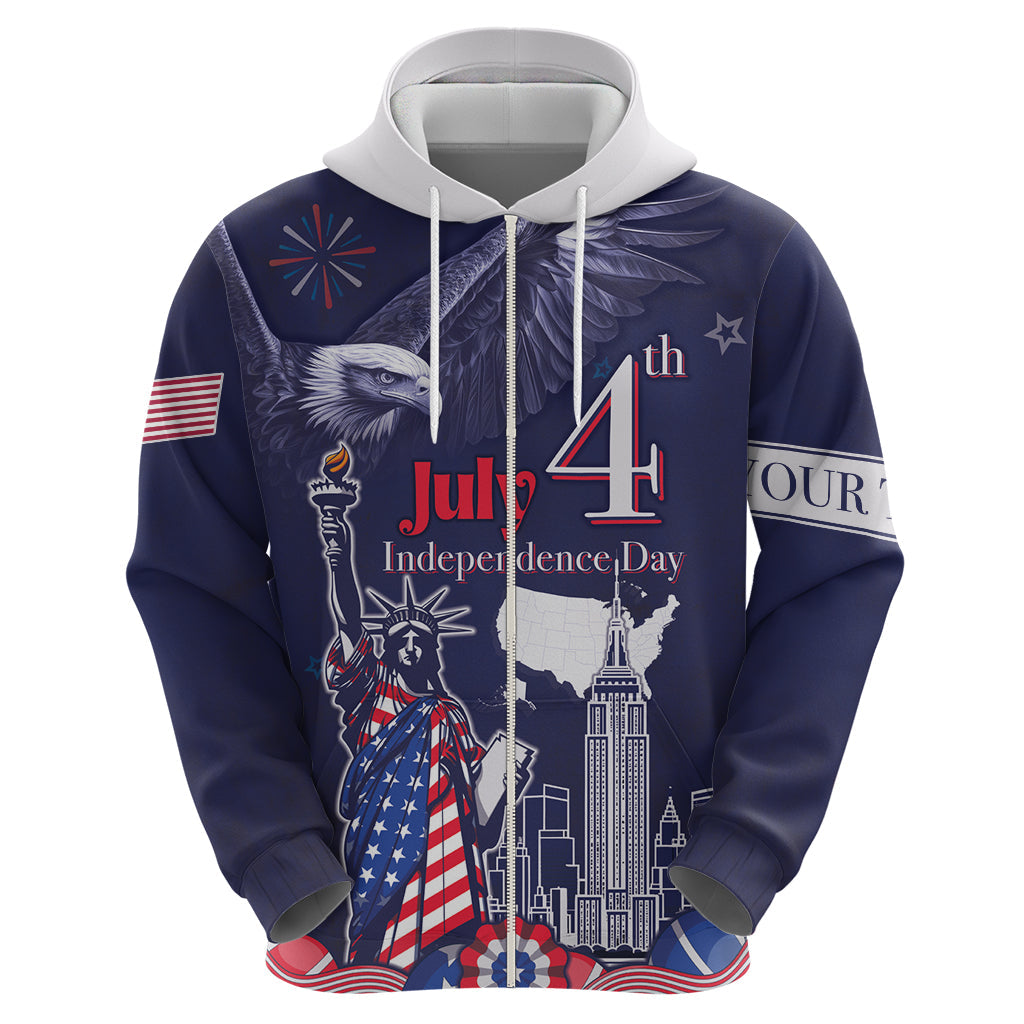 Personalised United States Independence Day Hoodie Freedom 4th Of July Navy Version LT05