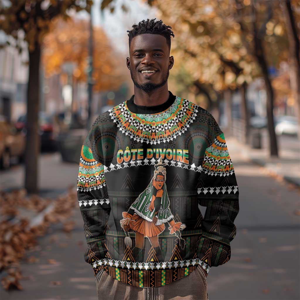 Ivory Coast Festival Of Masks Sweatshirt Traditional Zaouli Dance LT05