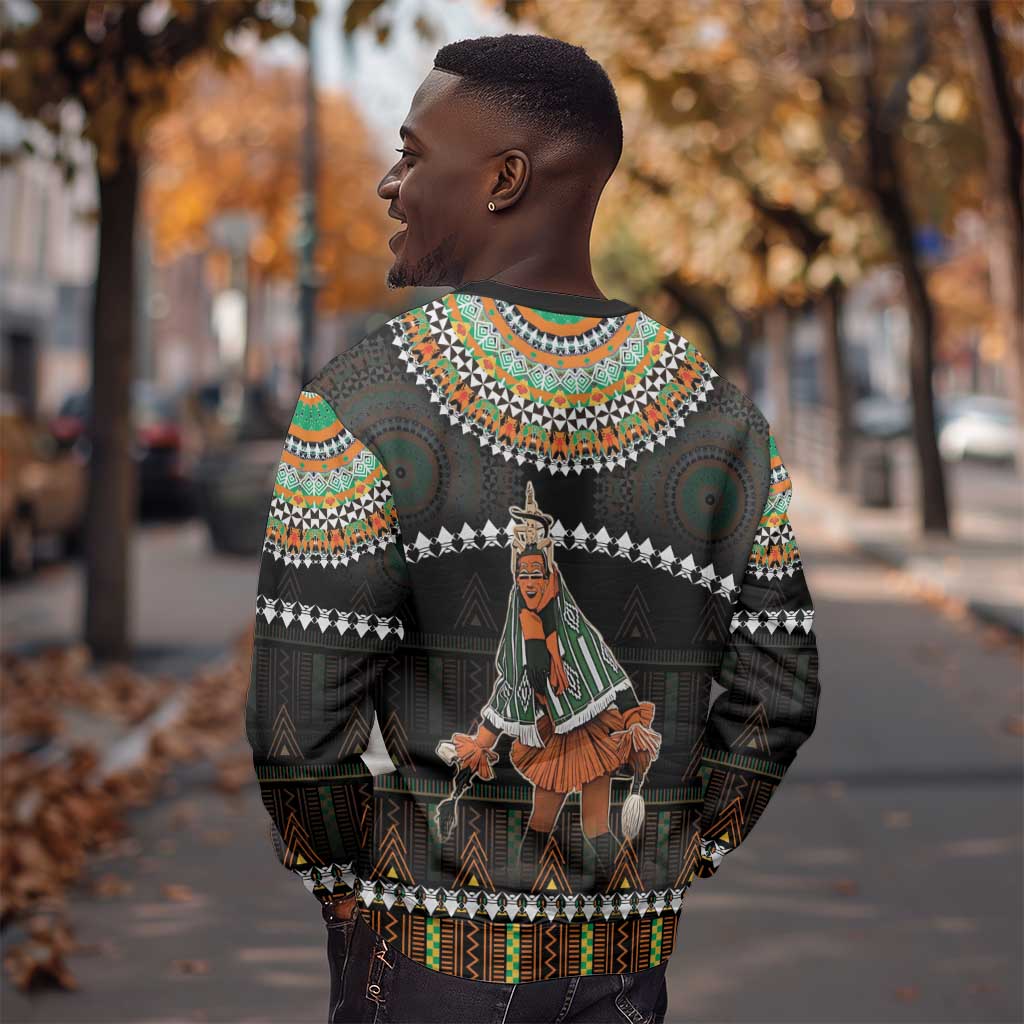 Ivory Coast Festival Of Masks Sweatshirt Traditional Zaouli Dance LT05