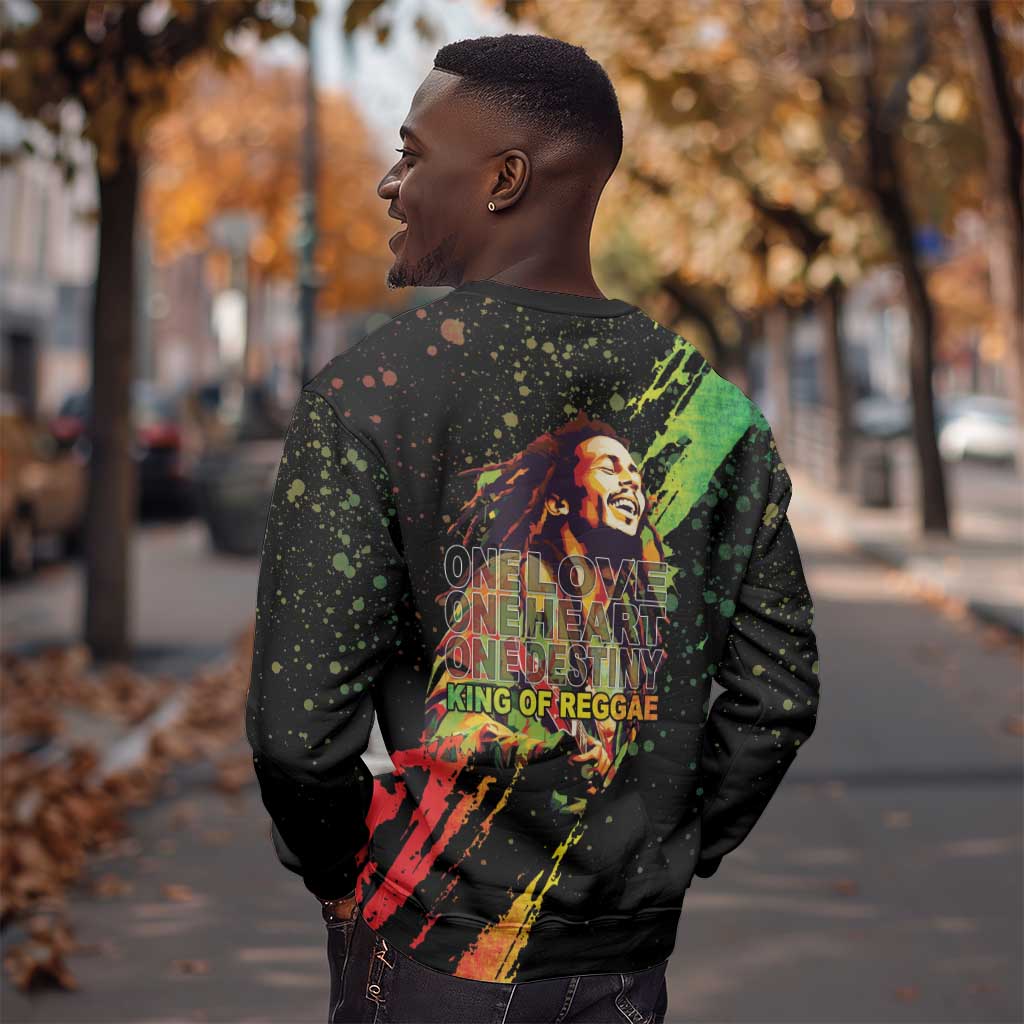 Afro Legend Bob Sweatshirt One Love Heart Destiny LT05