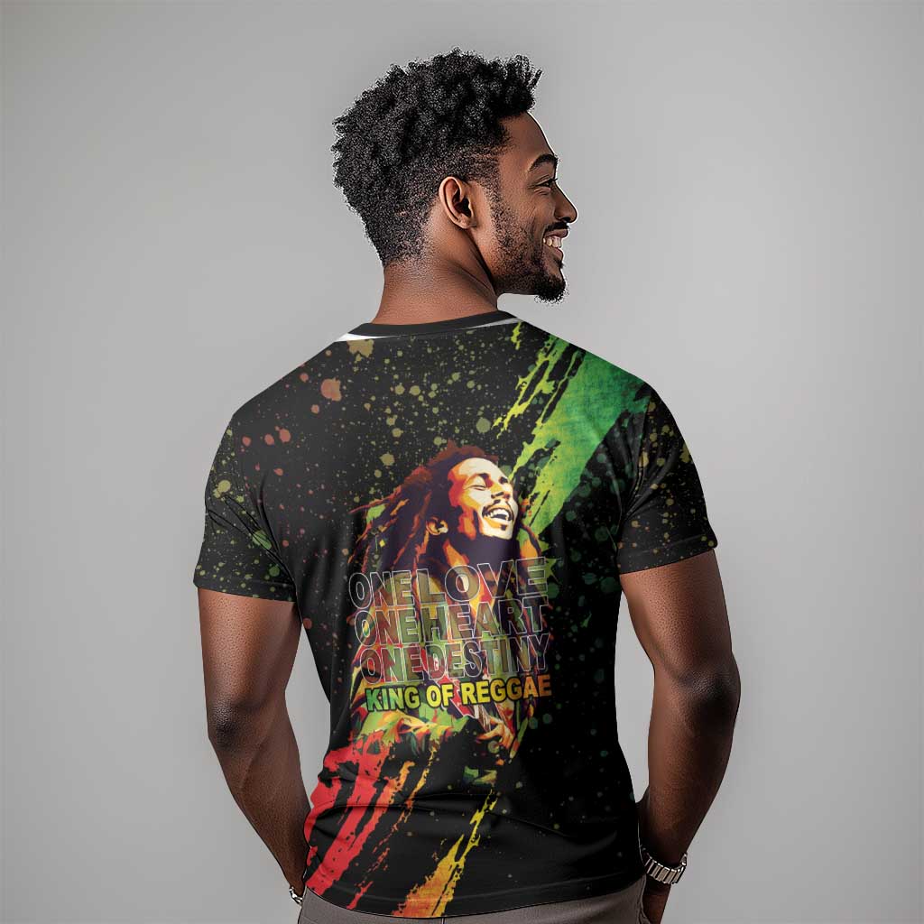 Afro Legend Bob T shirt One Love Heart Destiny LT05