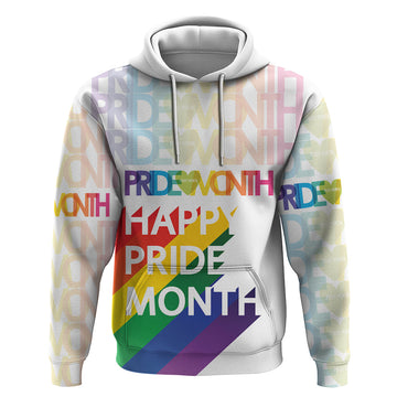Happy Pride Month Hoodie White Vibe LT6