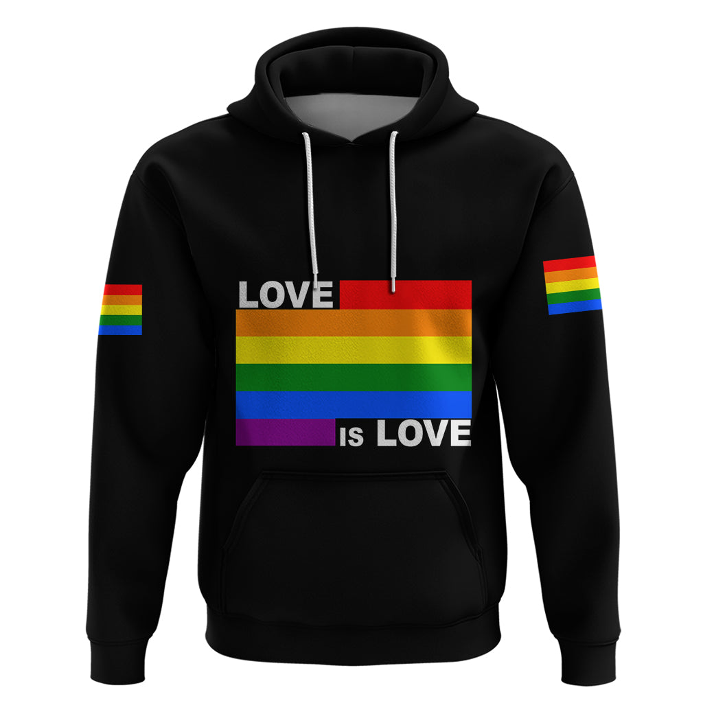 Pride Month Love Is Love Hoodie Black Vibe LT6