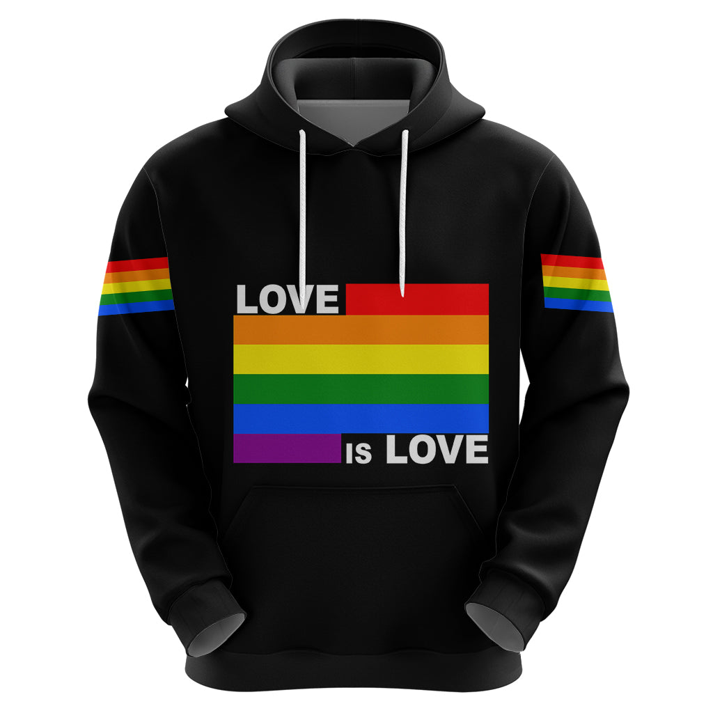 Pride Month Love Is Love Hoodie Black Vibe LT6