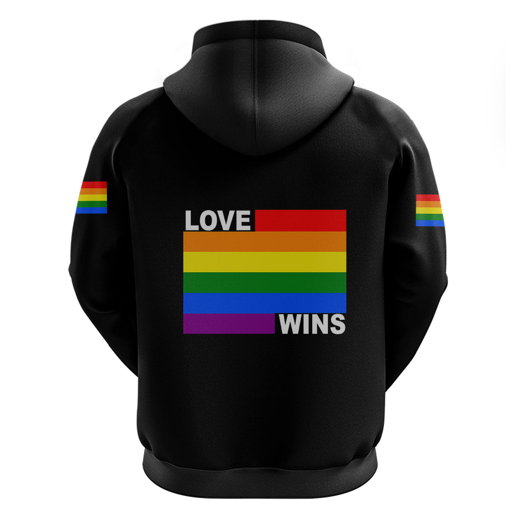 Pride Month Love Wins Hoodie Black Vibe LT6
