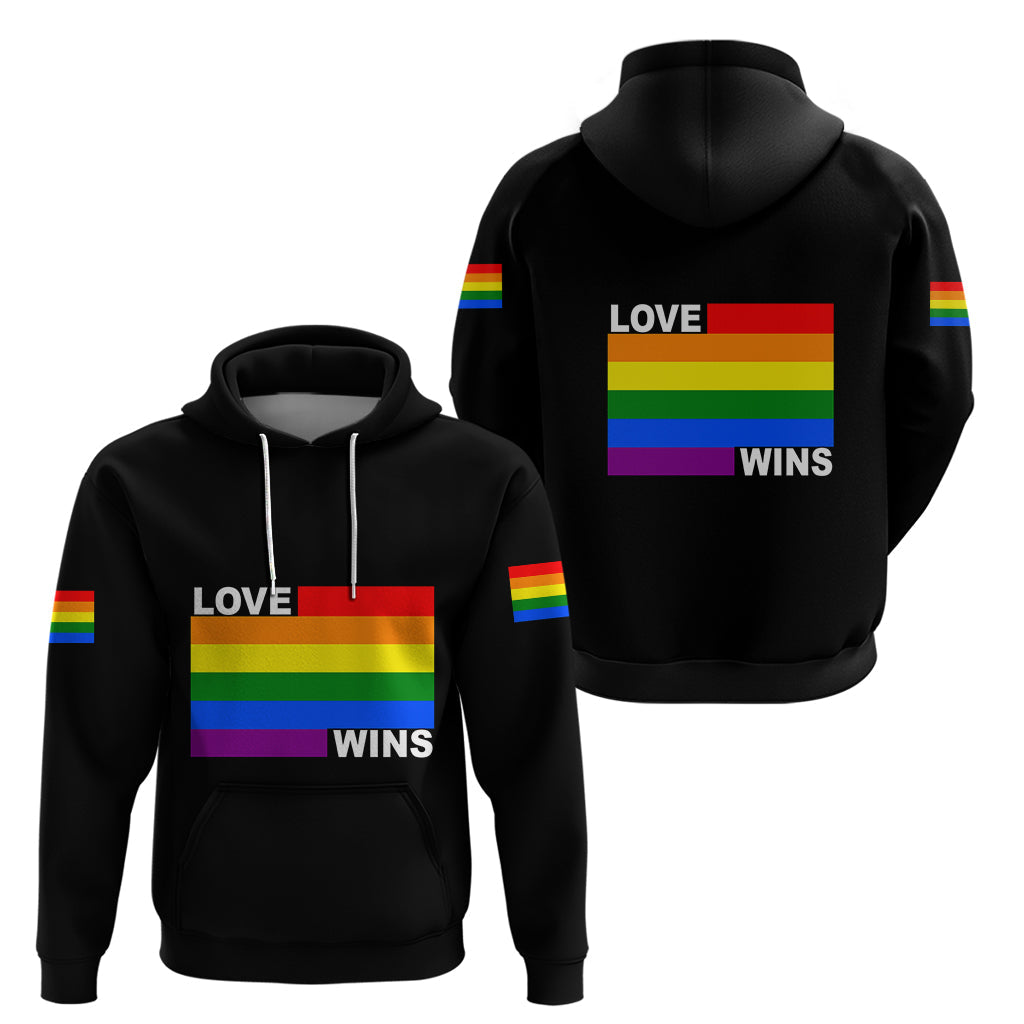 Pride Month Love Wins Hoodie Black Vibe LT6