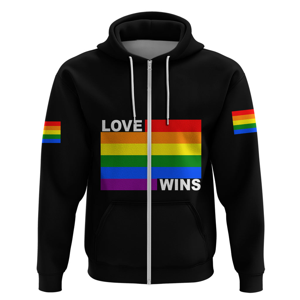 Pride Month Love Wins Hoodie Black Vibe LT6