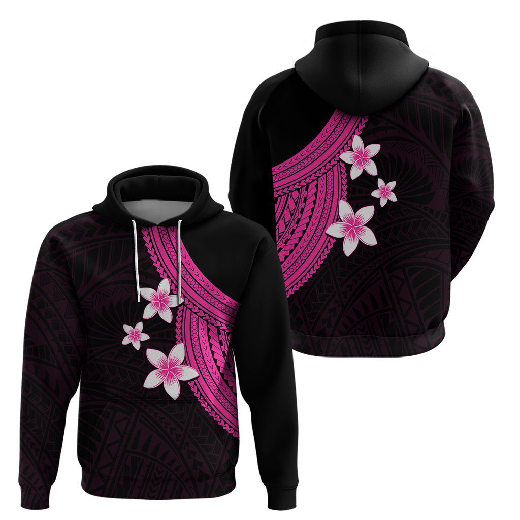 Polynesian Hoodie With Plumeria Flower Pink LT6