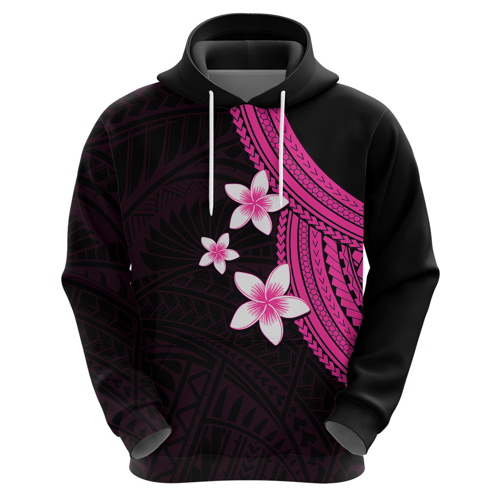 Polynesian Hoodie With Plumeria Flower Pink LT6