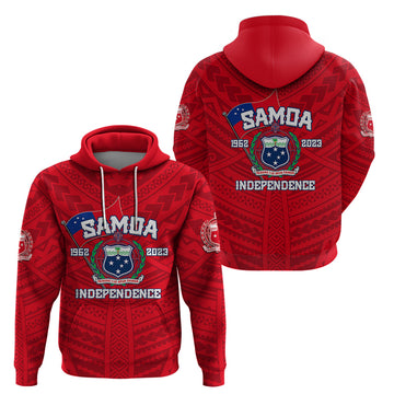 Samoa Independence Hoodie 2023 Red Style LT6