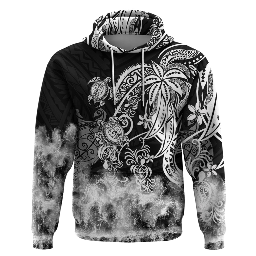 Polynesian Sea Turtle Hoodie Tribal Black LT6
