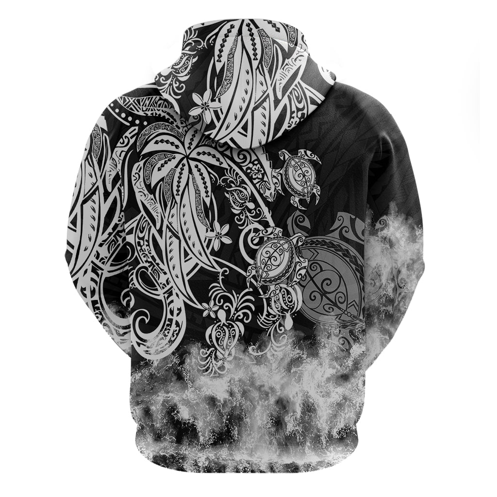 Polynesian Sea Turtle Hoodie Tribal Black LT6