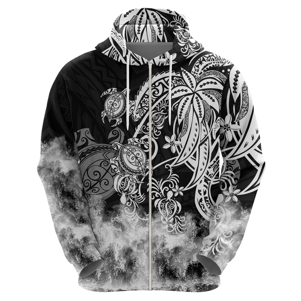 Polynesian Sea Turtle Hoodie Tribal Black LT6