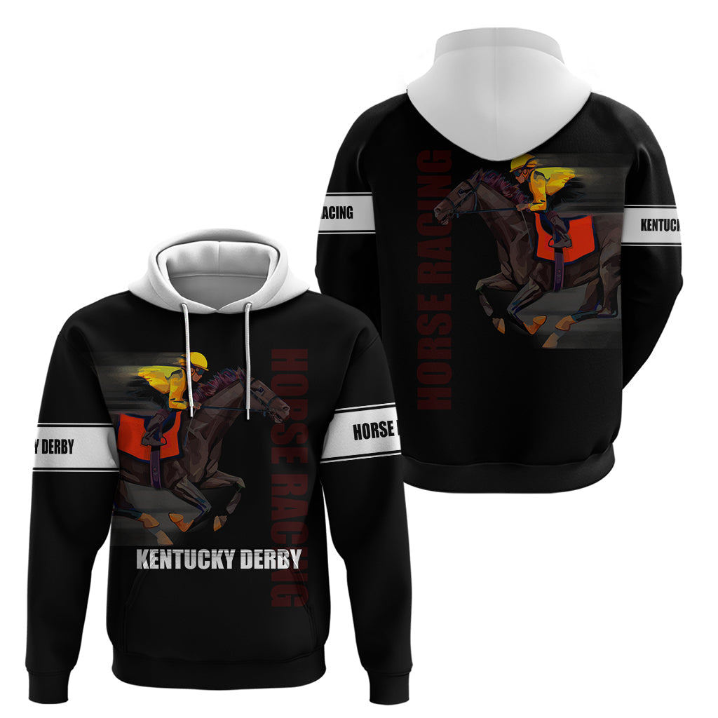 Kentucky Horse Racing Hoodie Sporty Style Black LT6