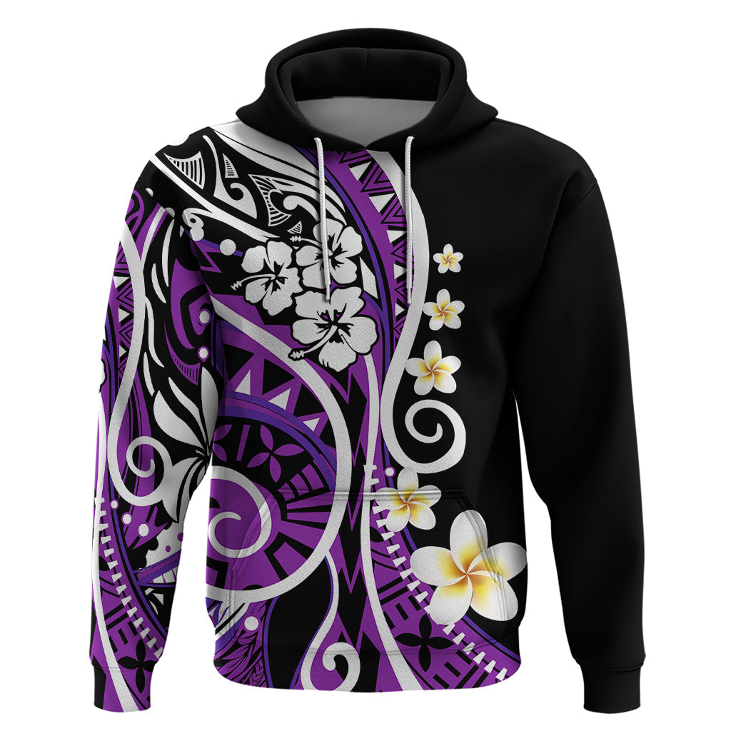 Plumeria Polynesian Hoodie Trending Purple LT6