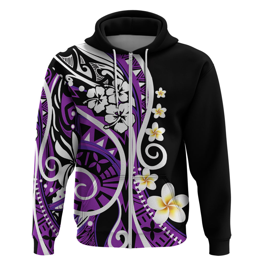 Plumeria Polynesian Hoodie Trending Purple LT6