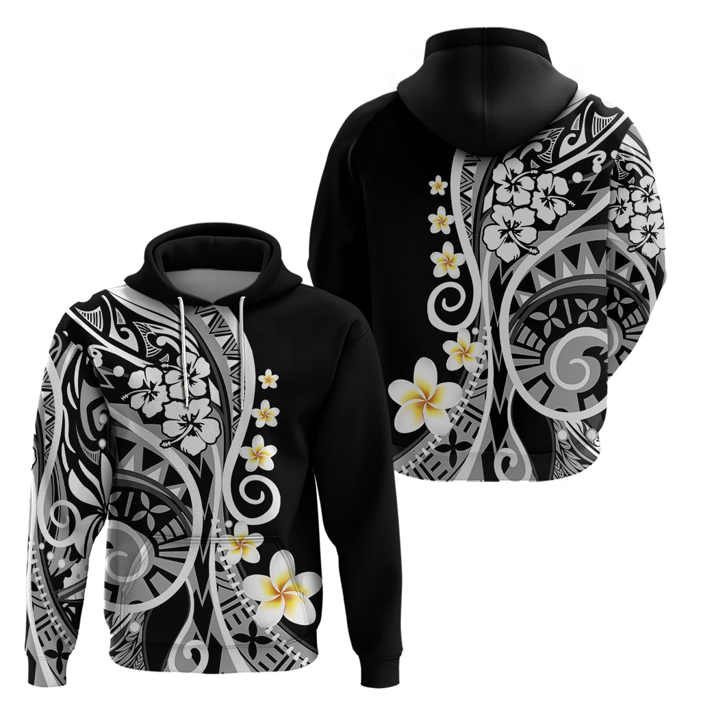 Plumeria Polynesian Hoodie Trending Black LT6