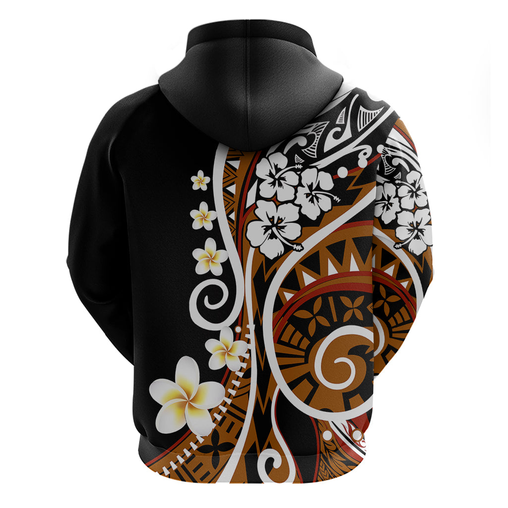 Plumeria Polynesian Hoodie Trending Brown LT6
