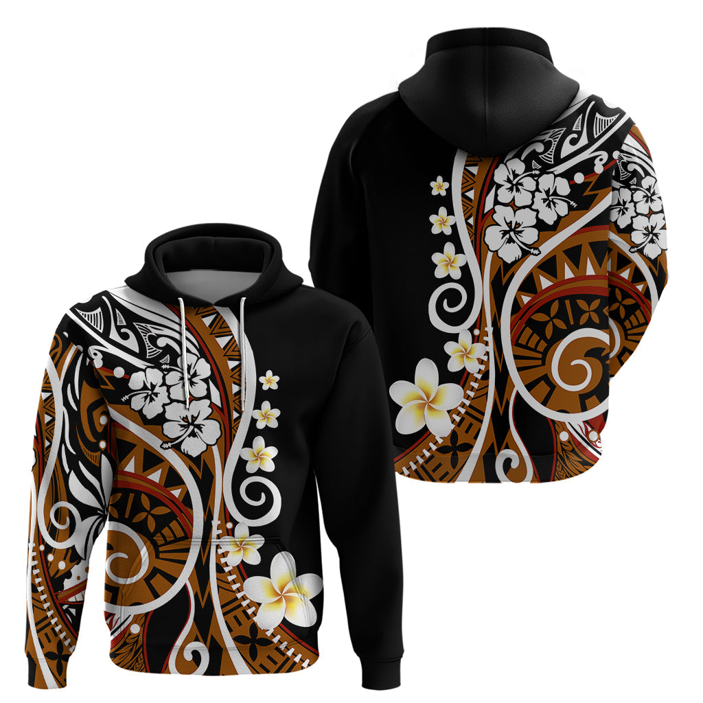 Plumeria Polynesian Hoodie Trending Brown LT6
