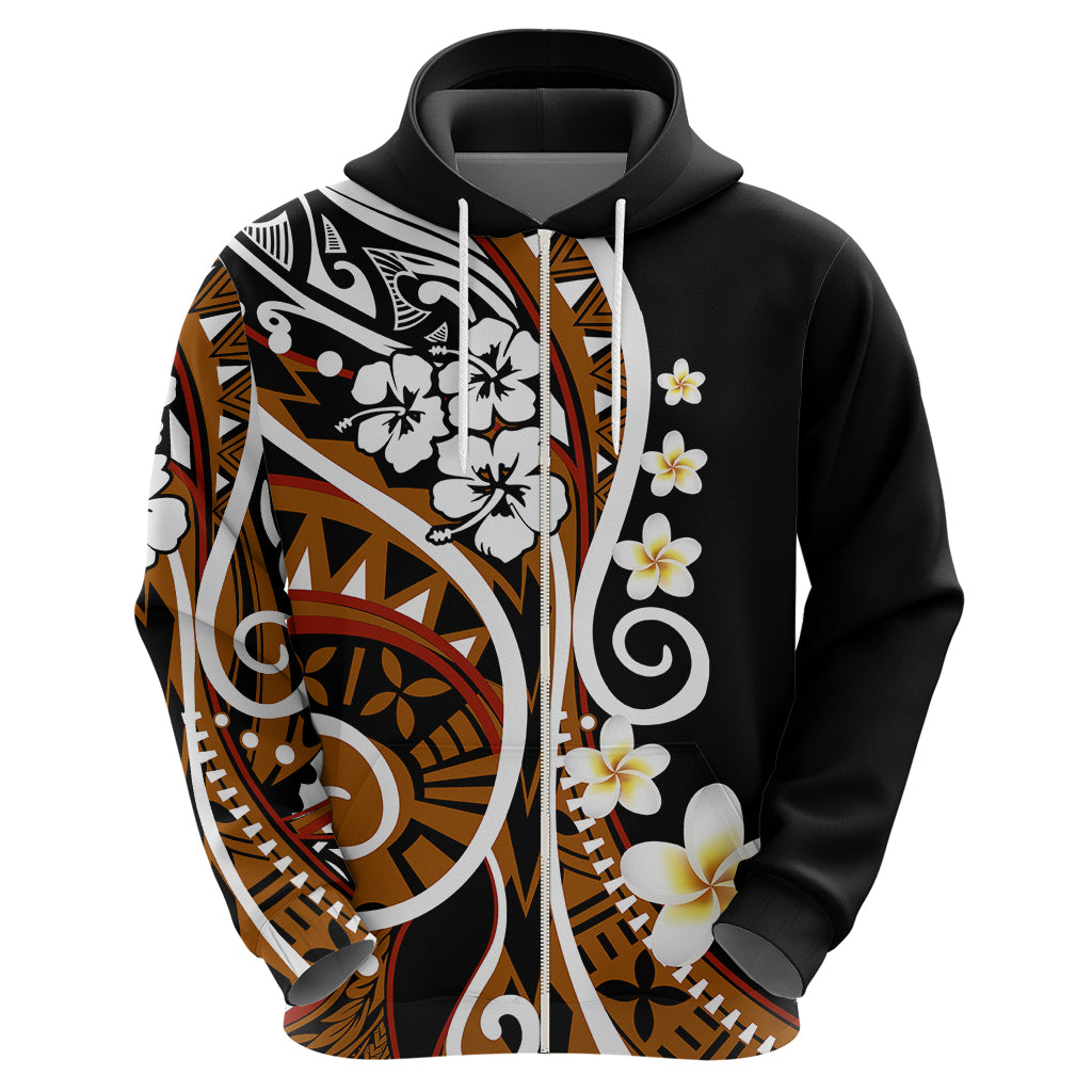 Plumeria Polynesian Hoodie Trending Brown LT6