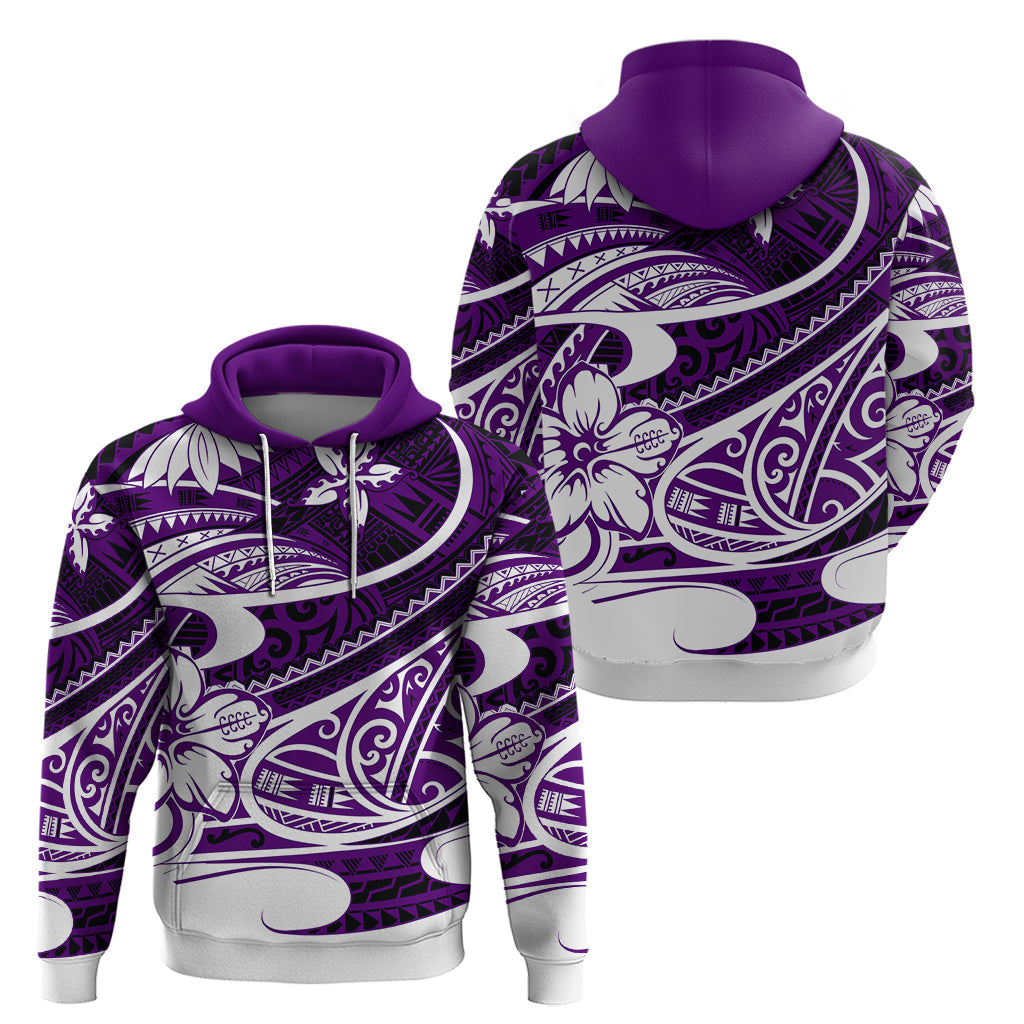 Polynesian Tribal Hoodie Purple LT6