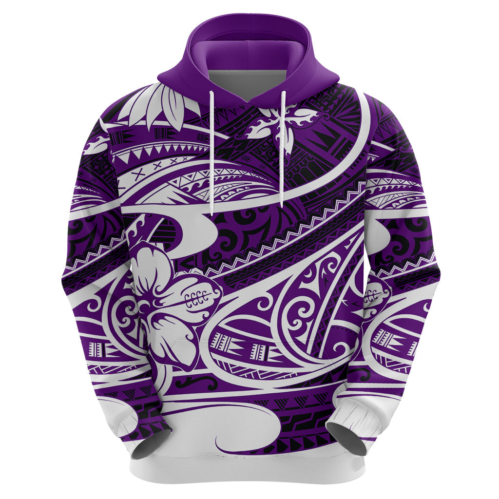 Polynesian Tribal Hoodie Purple LT6