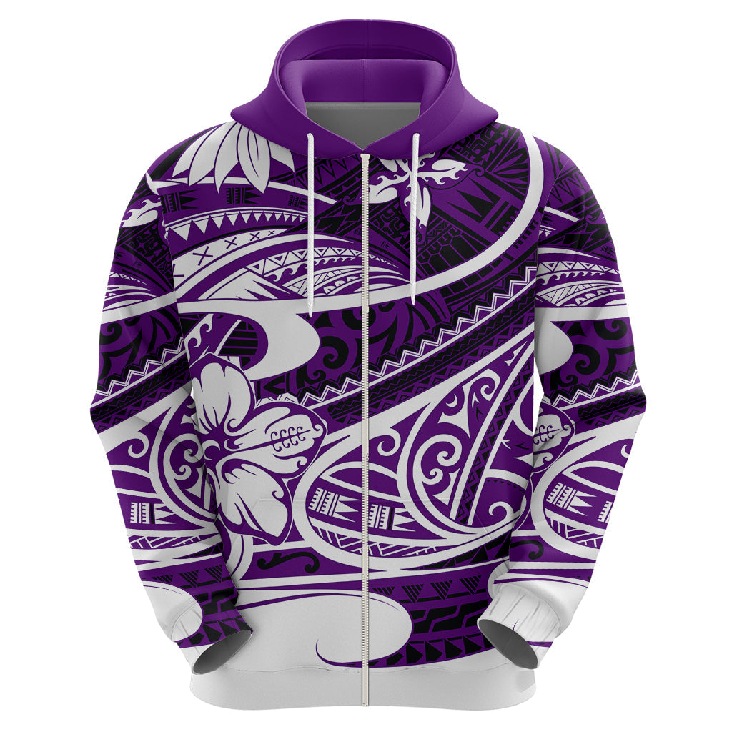 Polynesian Tribal Hoodie Purple LT6