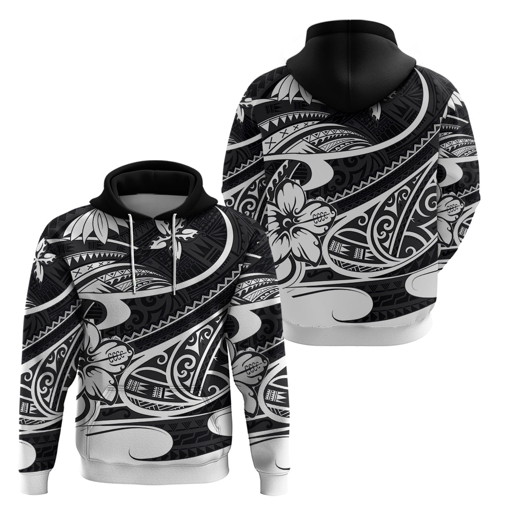 Polynesian Tribal Hoodie Black LT6