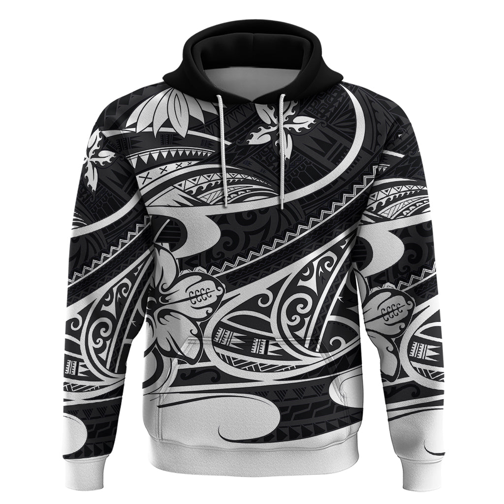Polynesian Tribal Hoodie Black LT6
