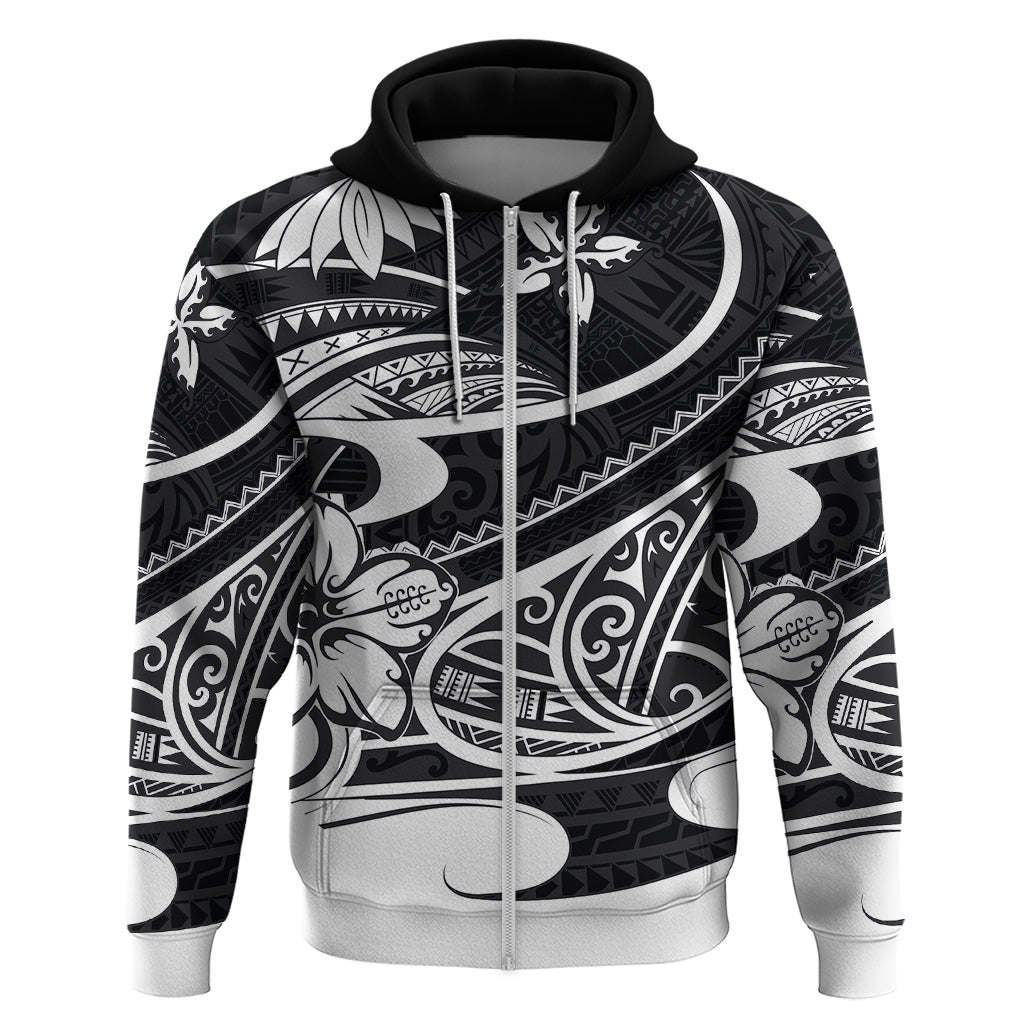 Polynesian Tribal Hoodie Black LT6
