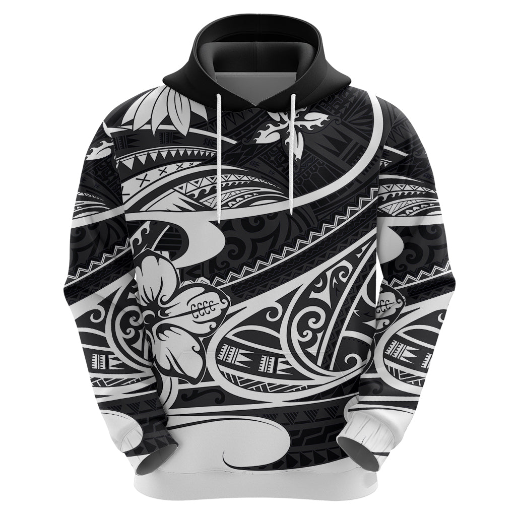 Polynesian Tribal Hoodie Black LT6