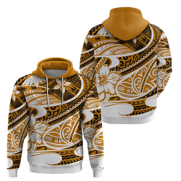 Polynesian Tribal Hoodie Gold LT6