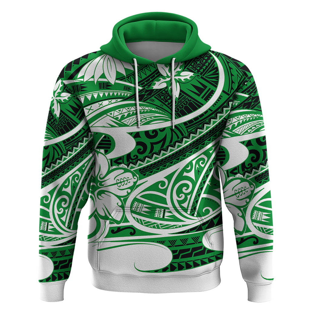 Polynesian Tribal Hoodie Green LT6