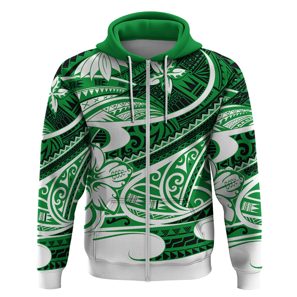 Polynesian Tribal Hoodie Green LT6