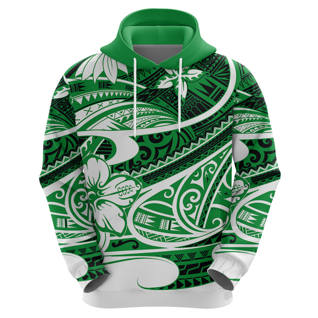 Polynesian Tribal Hoodie Green LT6
