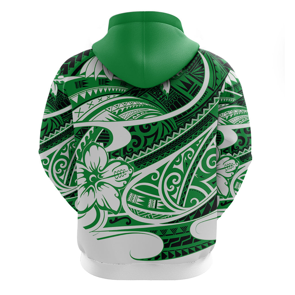 Polynesian Tribal Hoodie Green LT6