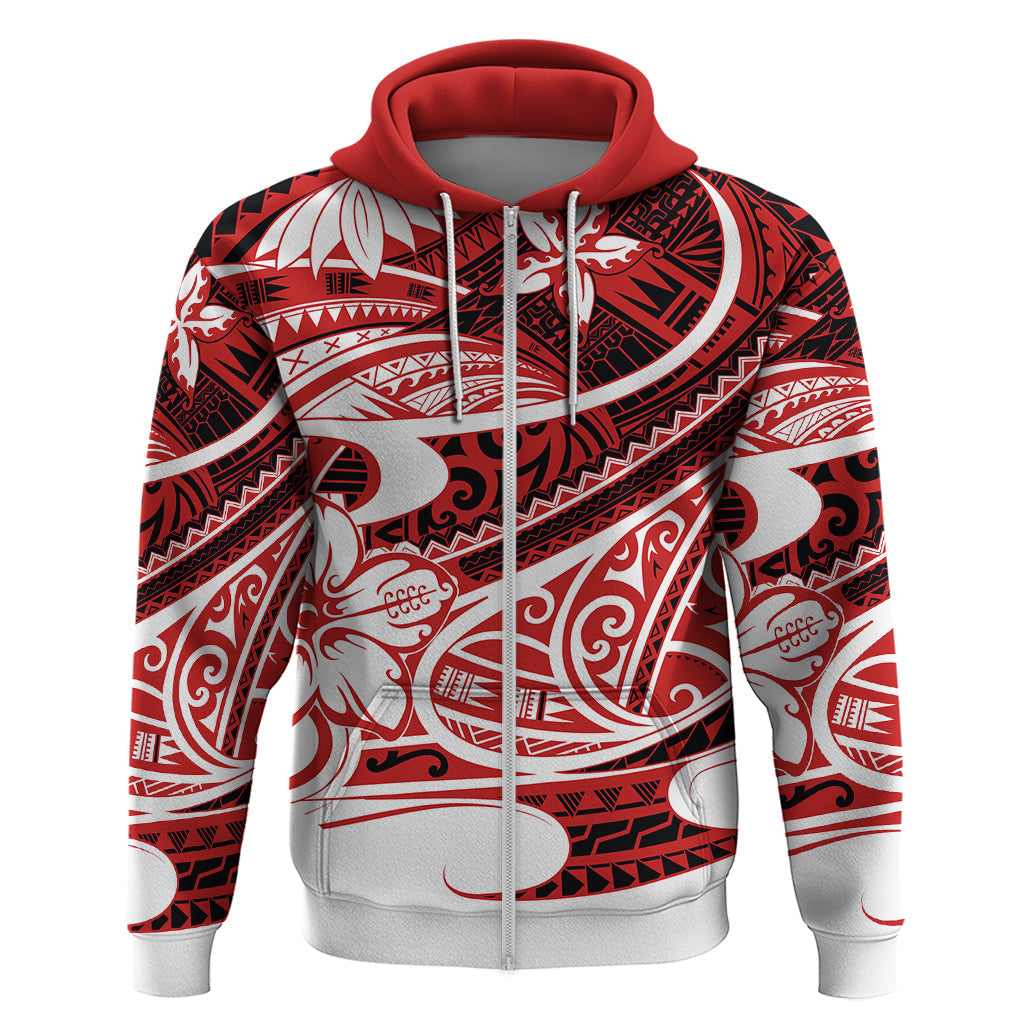 Polynesian Tribal Hoodie Red LT6