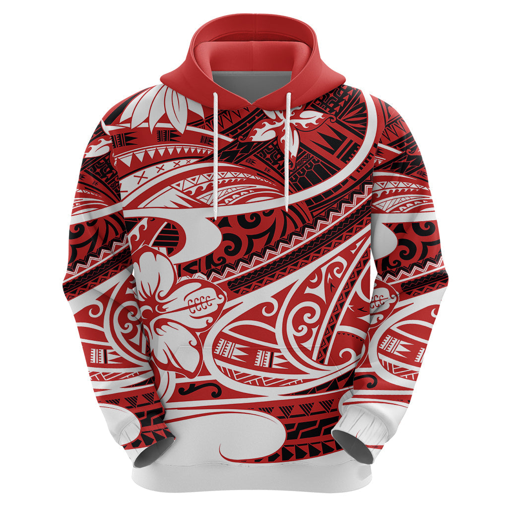 Polynesian Tribal Hoodie Red LT6