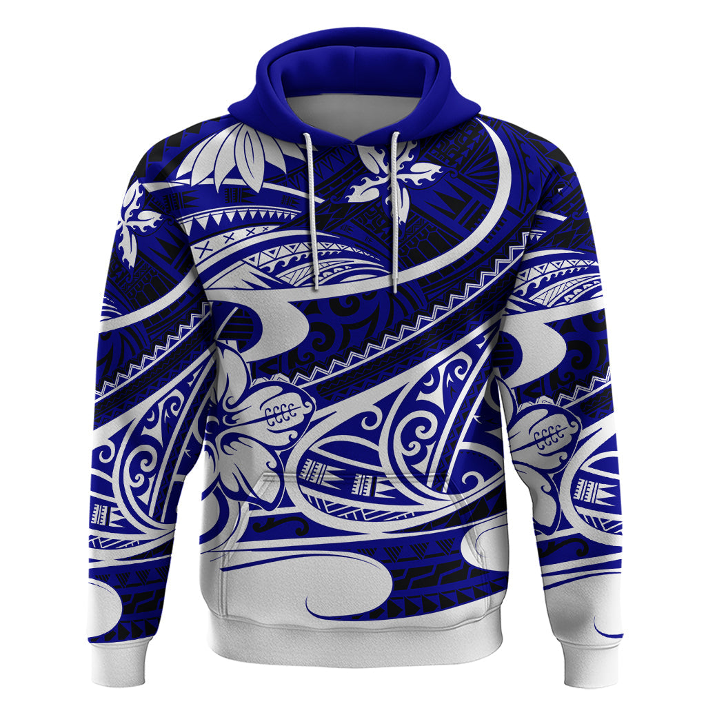 Polynesian Tribal Hoodie Blue LT6
